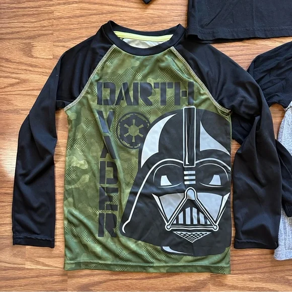 Lot 3x Star Wars Jumping Beans Boys Size 7 Small Long Shirts Darth Vader EUC! - Picture 2 of 10
